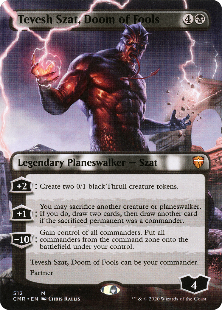 Tevesh Szat, Doom of Fools (Borderless) (CMR-512) - Commander Legends (Borderless) Foil