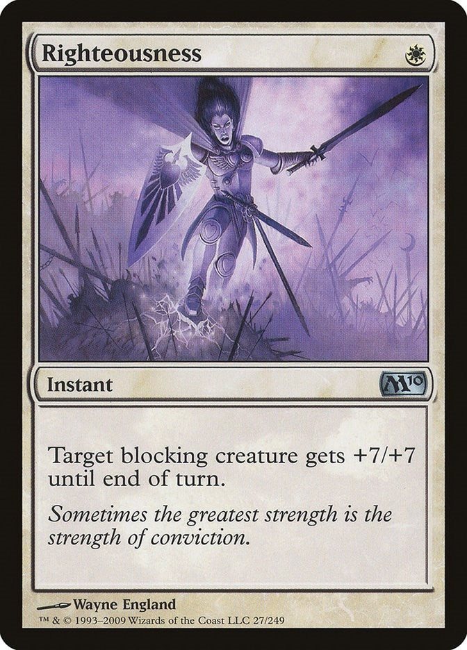 Image for Righteousness (27) (Magic 2010 (M10)) (M10) - Magic: The Gathering