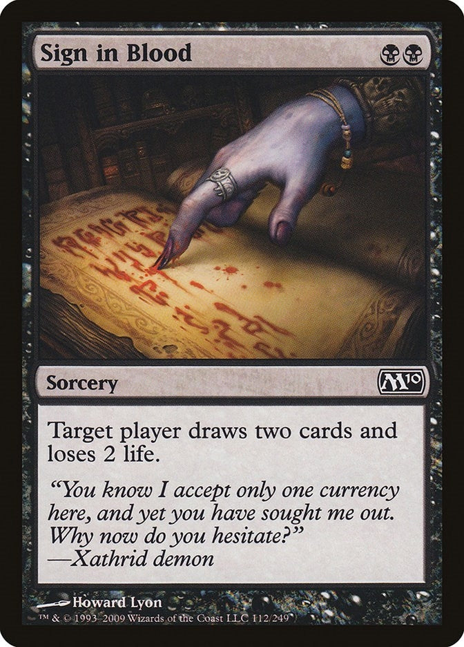 Image for Sign in Blood (112) (Magic 2010 (M10)) (M10) - Magic: The Gathering