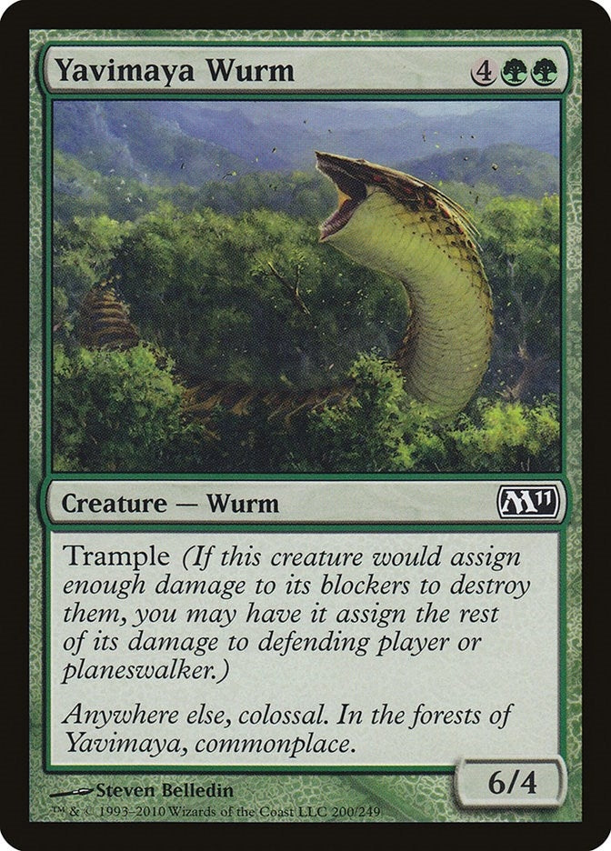 Image for Yavimaya Wurm (200) (Magic 2011 (M11)) - Magic: The Gathering