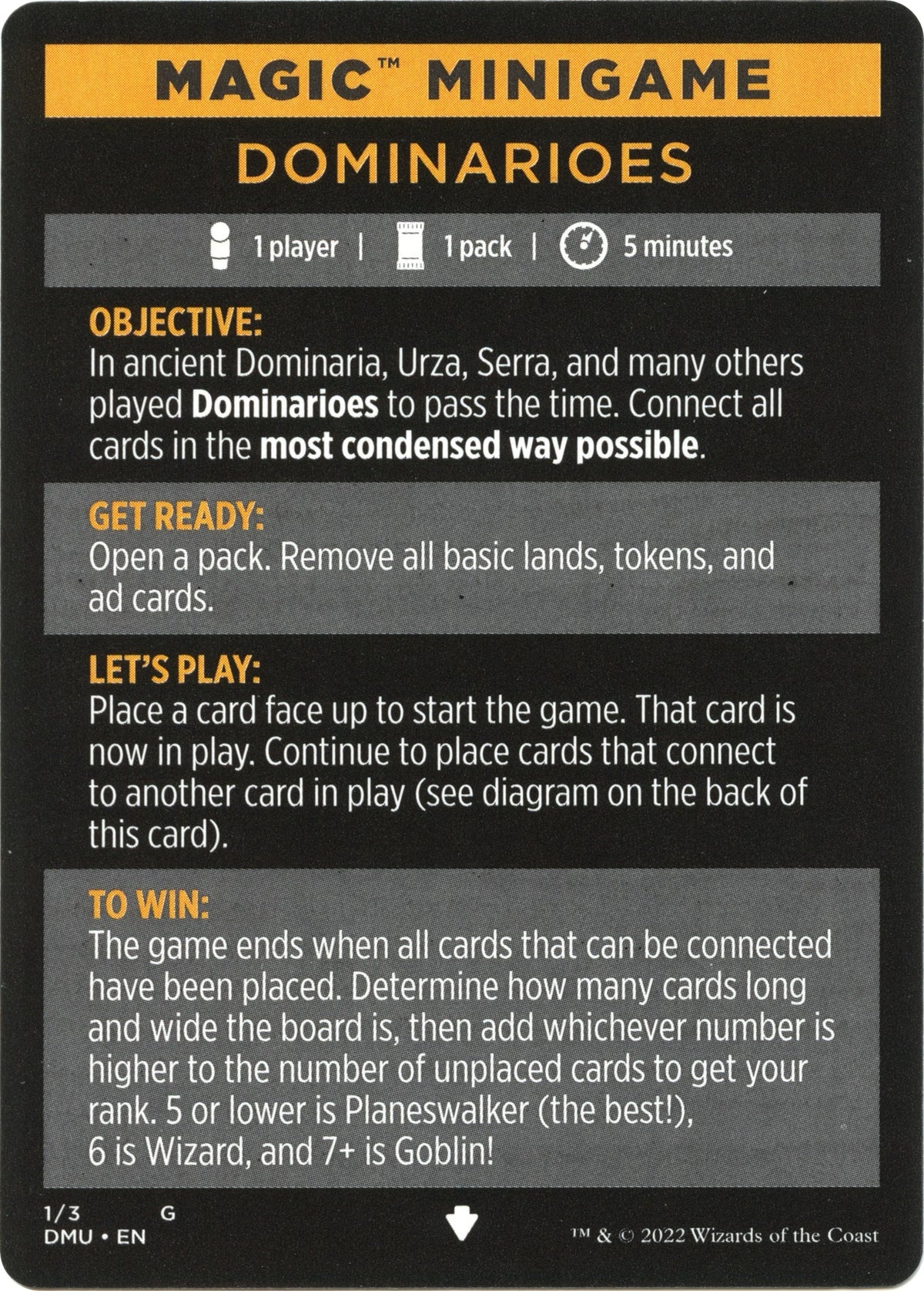 Magic Minigame: Dominarioes (1) (Dominaria United)