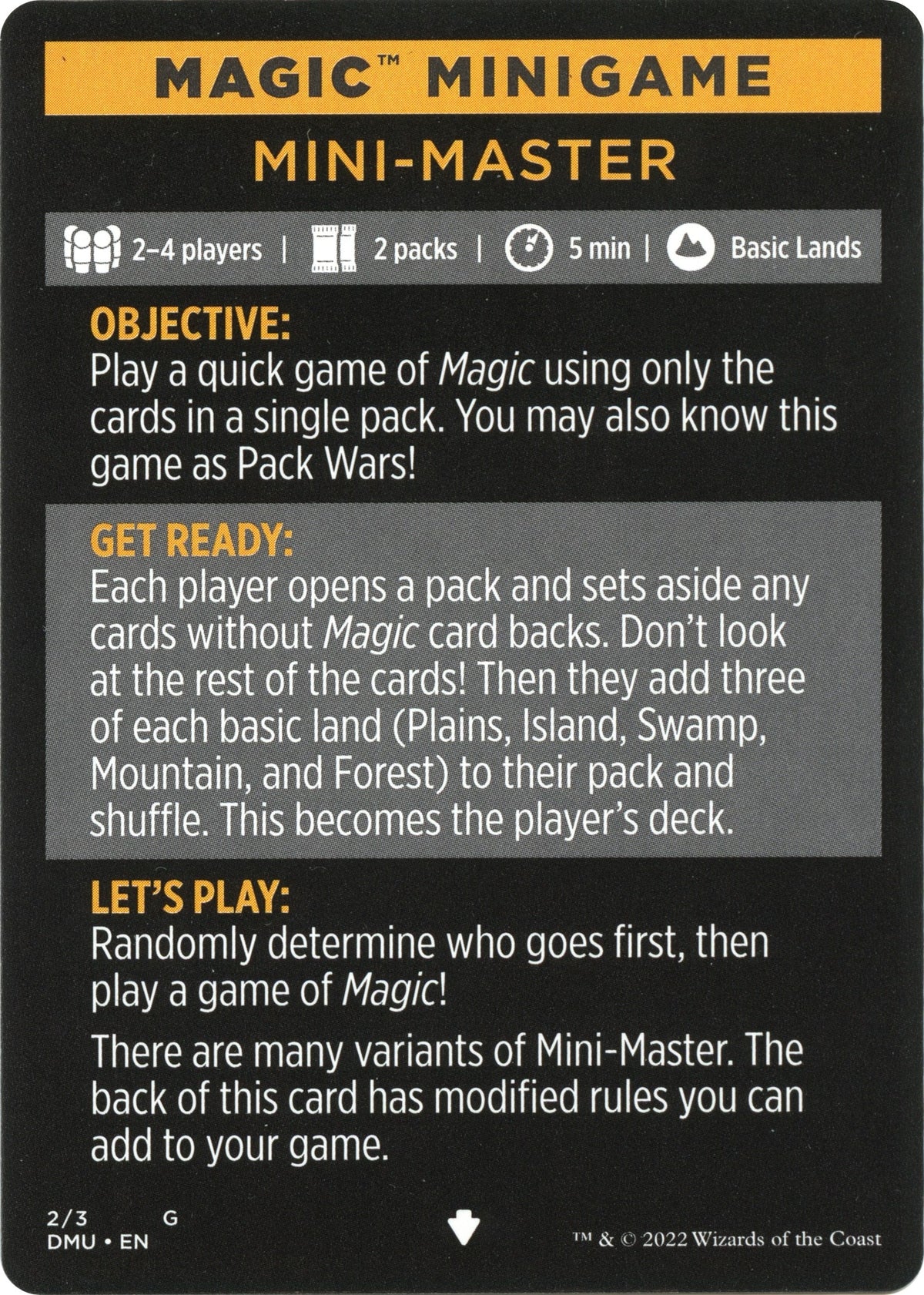 Magic Minigame: Mini-Master (2) (Dominaria United)