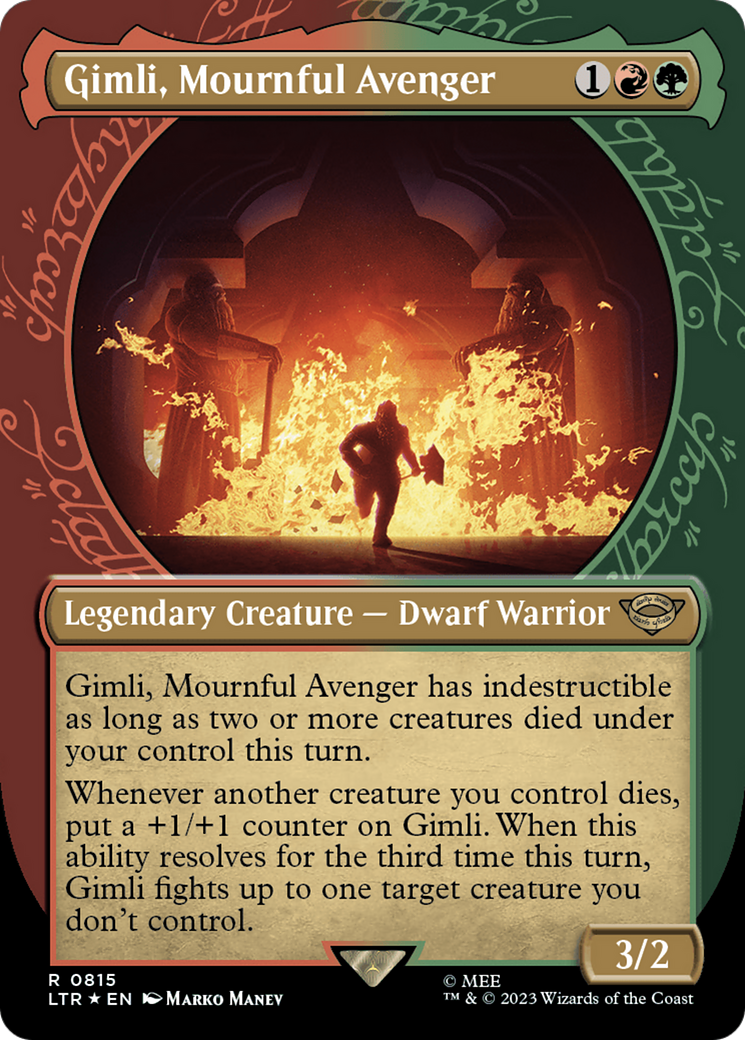 Gimli, Mournful Avenger (Showcase) (Surge Foil) (815) (LTR)