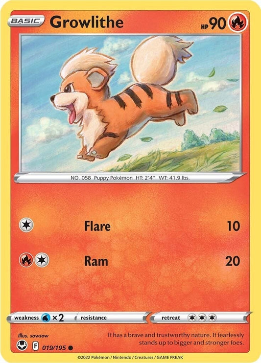 Image for Growlithe (019/195) (SWSH12: Silver Tempest) - Pokemon