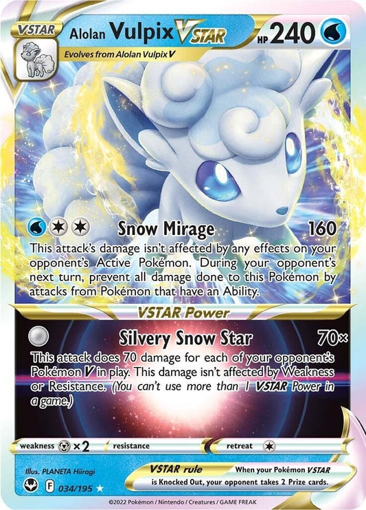 Alolan Vulpix VSTAR (034/195) (SWSH12: Silver Tempest)