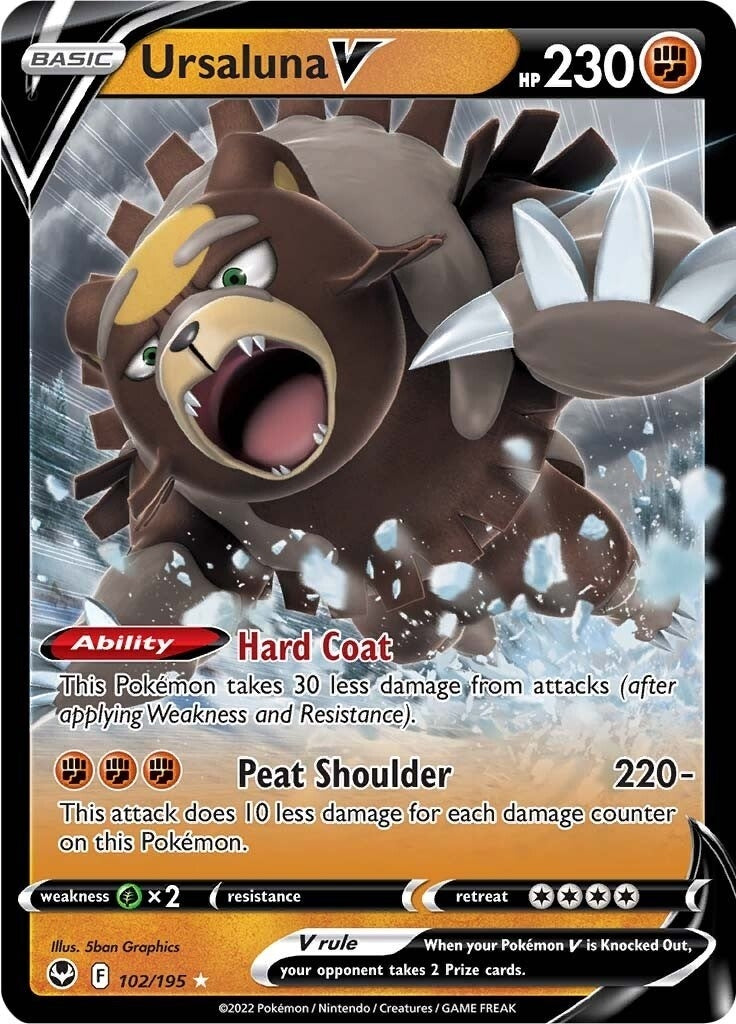 Image for Ursaluna V (102/195) (SWSH12: Silver Tempest) - Pokemon