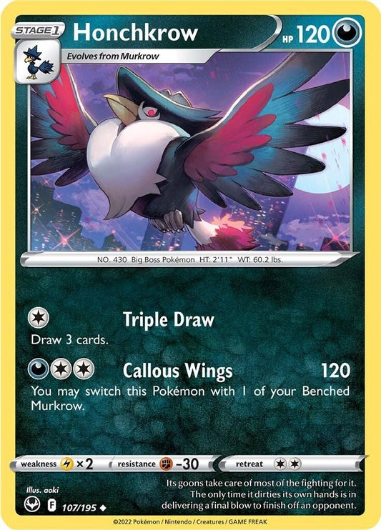 Honchkrow (107/195) (SWSH12: Silver Tempest)