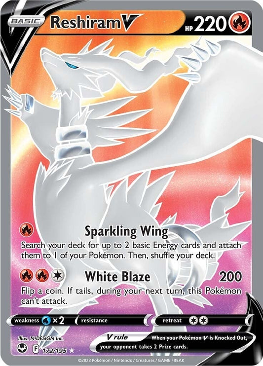 Reshiram V (Full Art) (172/195) (SWSH12: Silver Tempest)