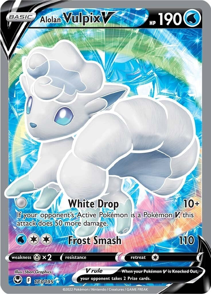 Image for Alolan Vulpix V (Full Art) (173/195) (SWSH12: Silver Tempest) - Pokemon