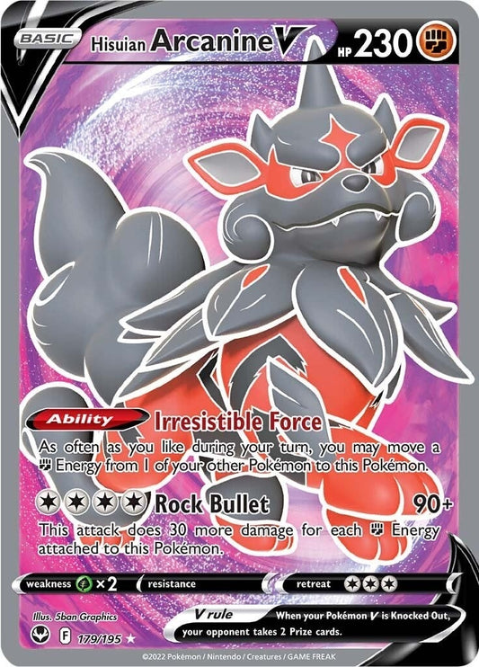 Hisuian Arcanine V (Full Art) (179/195) (SWSH12: Silver Tempest)