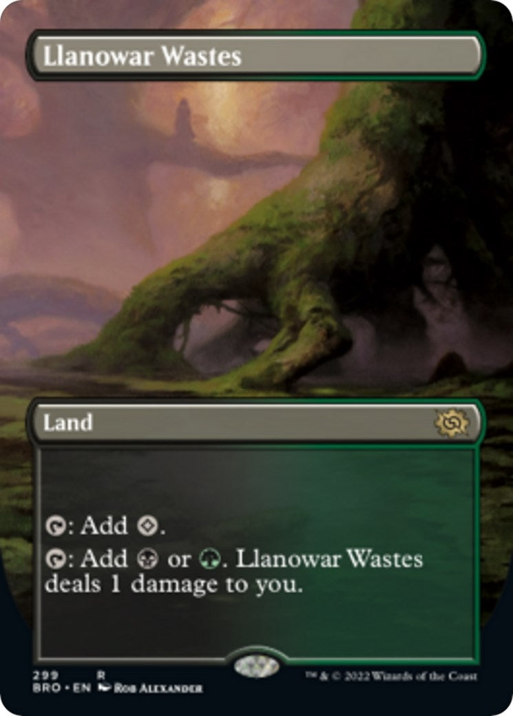 Llanowar Wastes (Borderless) (299) (The Brothers' War)