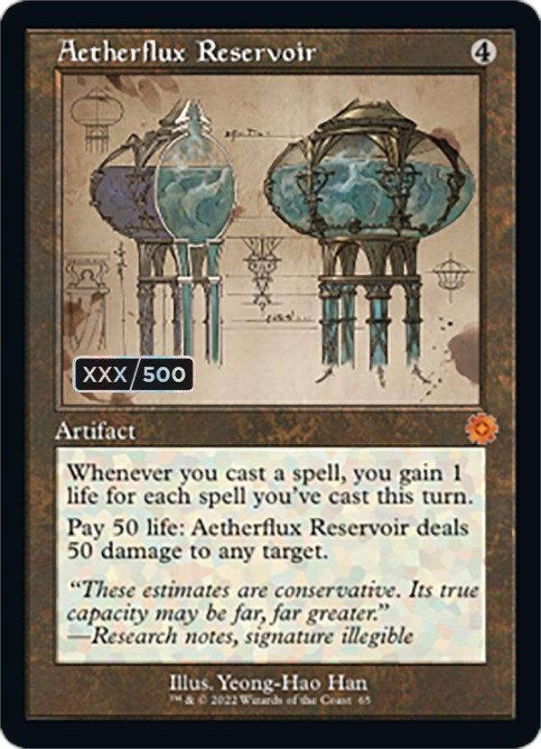 Aetherflux Reservoir (Schematic) (Serial Numbered) (65) (The Brothers' War: Retro Frame Artifacts)