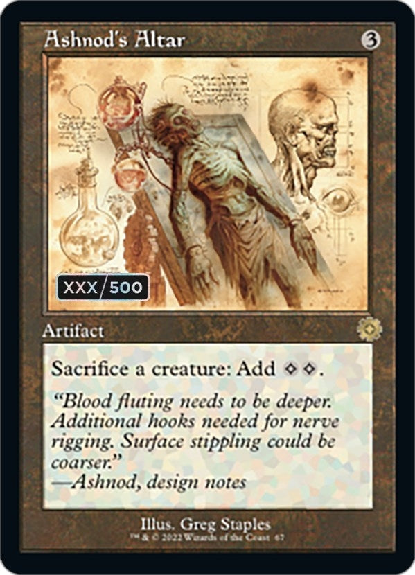 Ashnod's Altar (Schematic) (Serial Numbered) (67) (The Brothers' War: Retro Frame Artifacts)