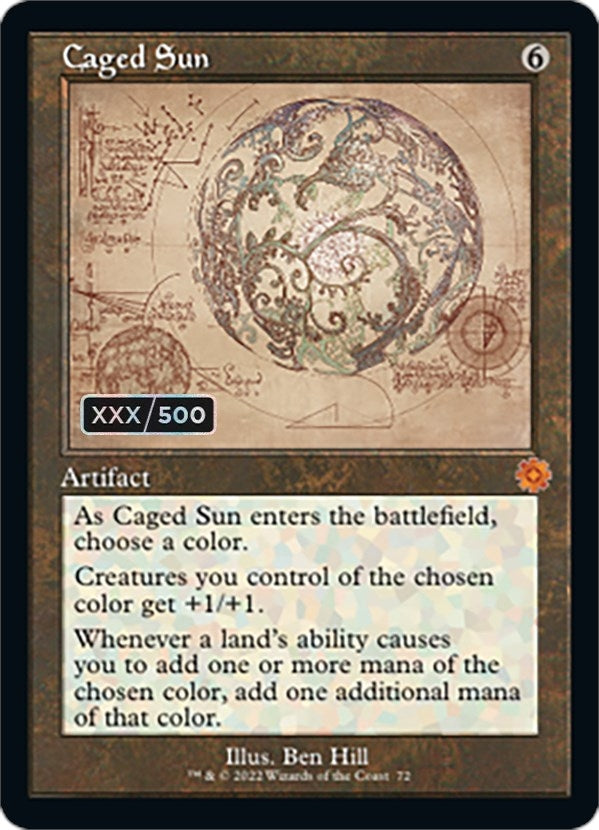 Caged Sun (Schematic) (Serial Numbered) (72) (The Brothers' War: Retro Frame Artifacts)