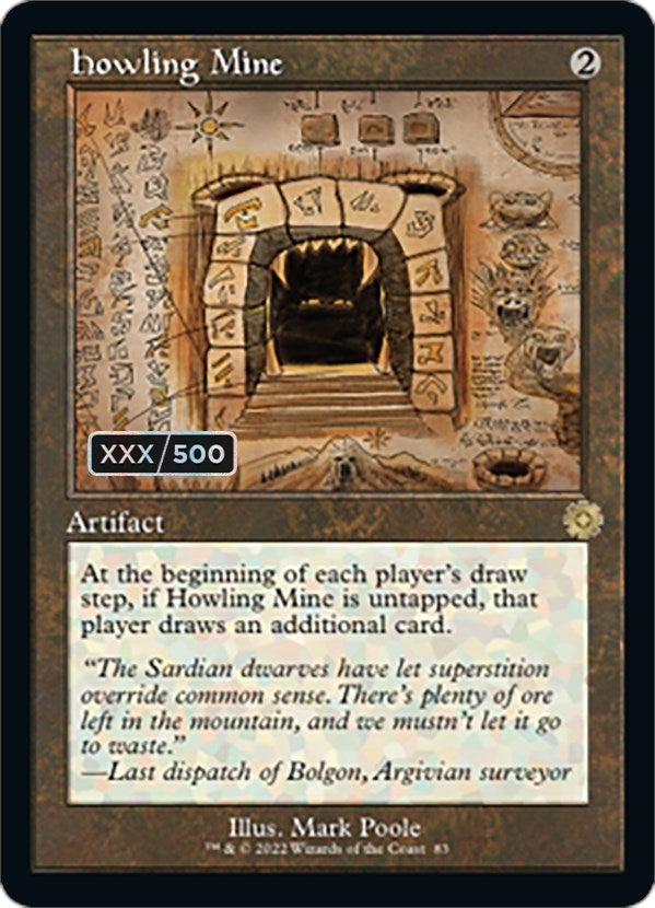 Image for Howling Mine (Schematic) (Serial Numbered) (83) (The Brothers' War: Retro Frame Artifacts) - Magic: The Gathering