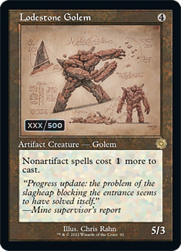 Lodestone Golem (Schematic) (Serial Numbered) (92) (The Brothers' War: Retro Frame Artifacts)