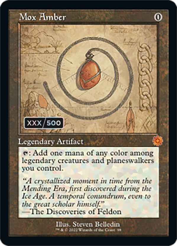 Mox Amber (Schematic) (Serial Numbered) (98) (The Brothers' War: Retro Frame Artifacts)