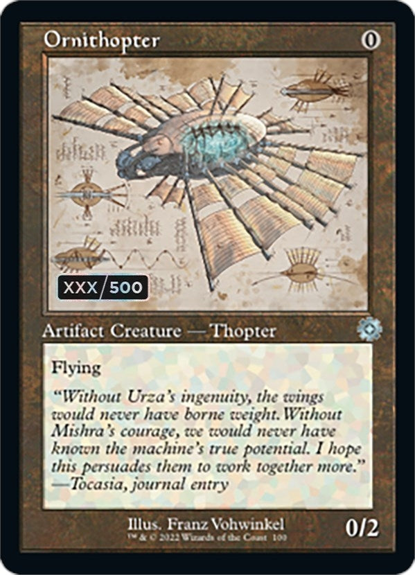 Image for Ornithopter (Schematic) (Serial Numbered) (100) (The Brothers' War: Retro Frame Artifacts) - Magic: The Gathering