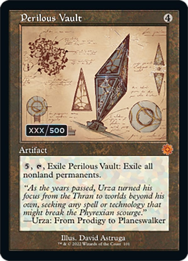 Image for Perilous Vault (Schematic) (Serial Numbered) (101) (The Brothers' War: Retro Frame Artifacts) - Magic: The Gathering