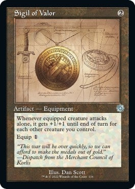Image for Sigil of Valor (Schematic) (116) (The Brothers' War: Retro Frame Artifacts) - Magic: The Gathering