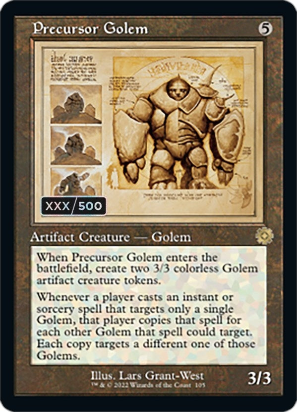 Precursor Golem (Schematic) (Serial Numbered) (105) (The Brothers' War: Retro Frame Artifacts)