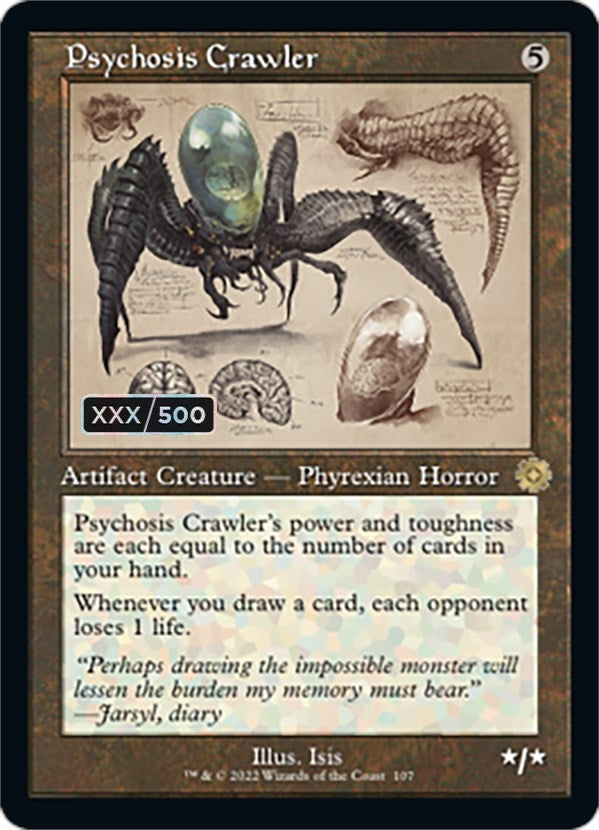 Image for Psychosis Crawler (Schematic) (Serial Numbered) (107) (The Brothers' War: Retro Frame Artifacts) - Magic: The Gathering
