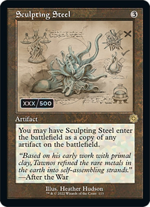Image for Sculpting Steel (Schematic) (Serial Numbered) (113) (The Brothers' War: Retro Frame Artifacts) - Magic: The Gathering