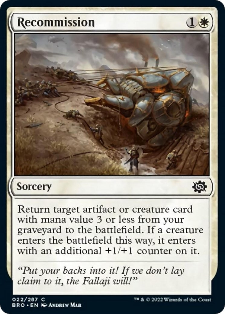 Image for Recommission (22) (The Brothers' War) - Magic: The Gathering