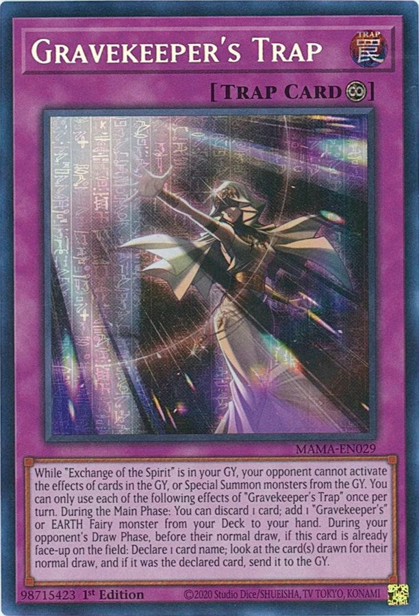 Gravekeeper's Trap (Secret Pharaoh's Rare) (MAMA-EN029) (Magnificent Mavens)