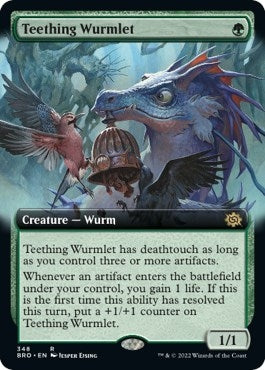 Image for Teething Wurmlet (Extended Art) (348) (The Brothers' War) - Magic: The Gathering