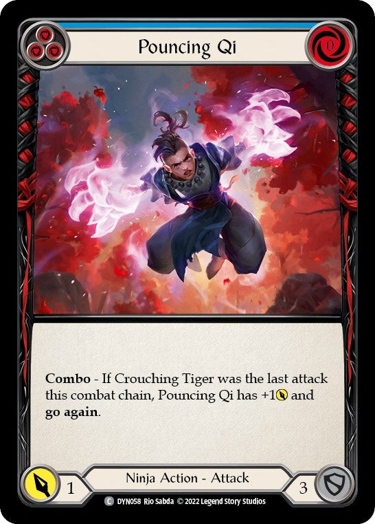 Image for Pouncing Qi (Blue) (DYN058) (Dynasty) - Flesh and Blood TCG