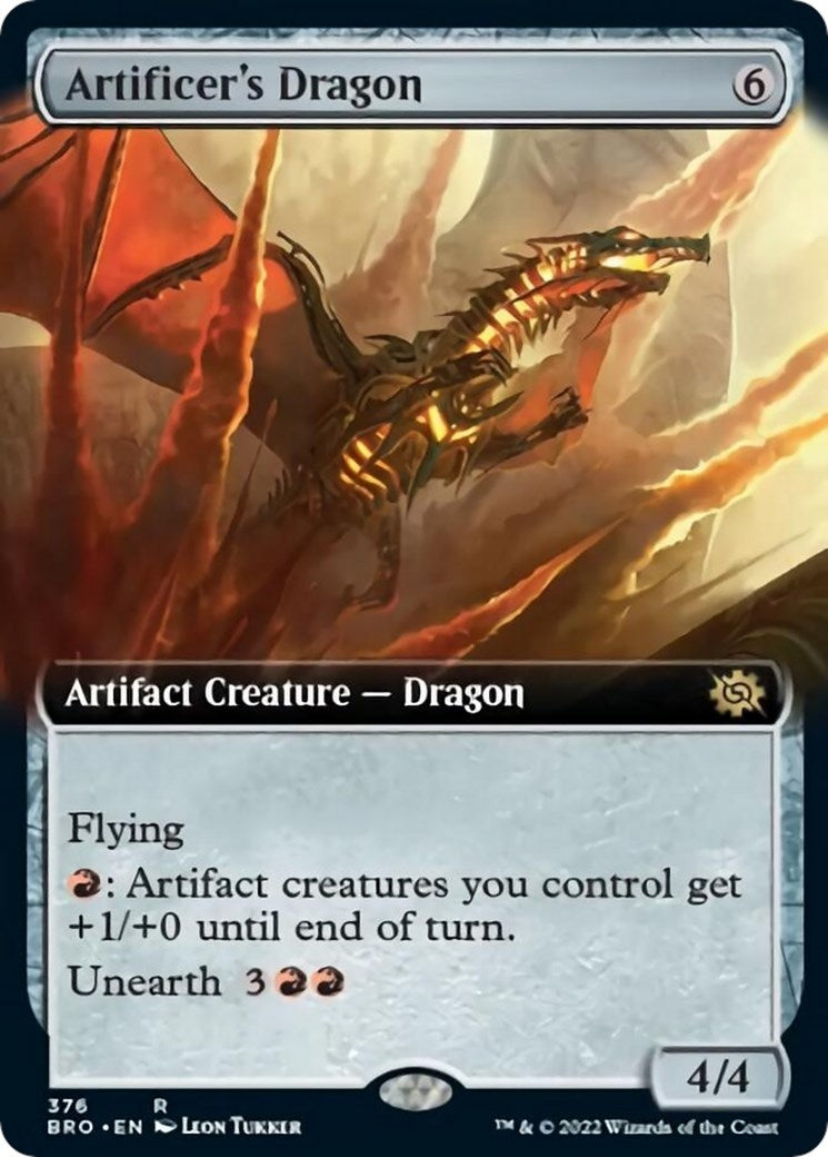 Image for Artificer's Dragon (Extended Art) (376) (The Brothers' War) - Magic: The Gathering