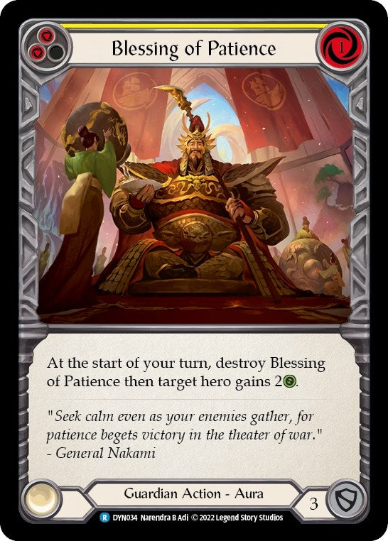 Image for Blessing of Patience (Yellow) (DYN034) (Dynasty) - Flesh and Blood TCG