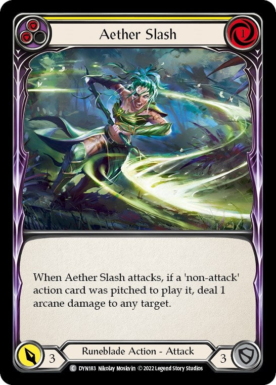 Image for Aether Slash (Yellow) (DYN183) (Dynasty) - Flesh and Blood TCG