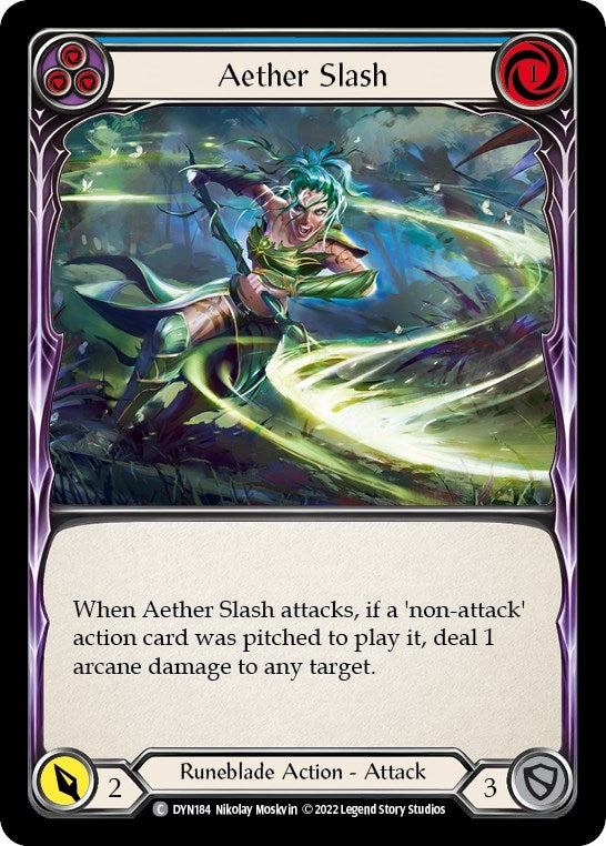 Image for Aether Slash (Blue) (DYN184) (Dynasty) - Flesh and Blood TCG