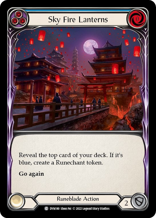 Image for Sky Fire Lanterns (Blue) (DYN190) (Dynasty) - Flesh and Blood TCG