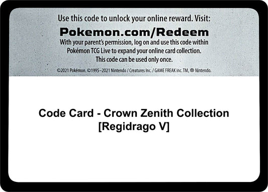 Code Card - Crown Zenith Collection [Regidrago V] (Crown Zenith)