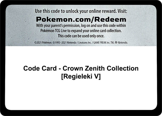 Code Card - Crown Zenith Collection [Regieleki V] (Crown Zenith)