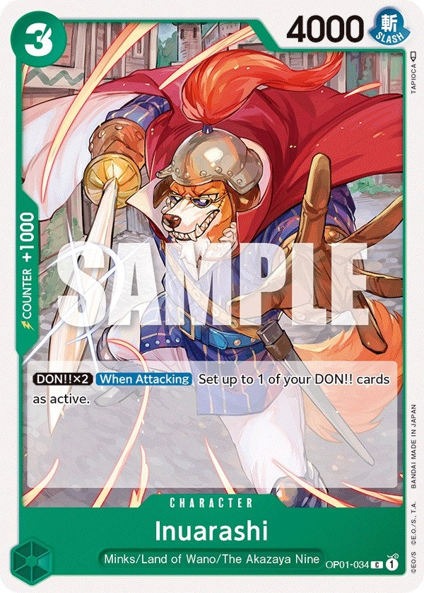 Image for Inuarashi (OP01-034) (Romance Dawn) - One Piece Card Game