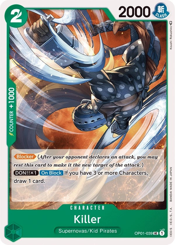 Image for Killer (OP01-039) (Romance Dawn) - One Piece Card Game