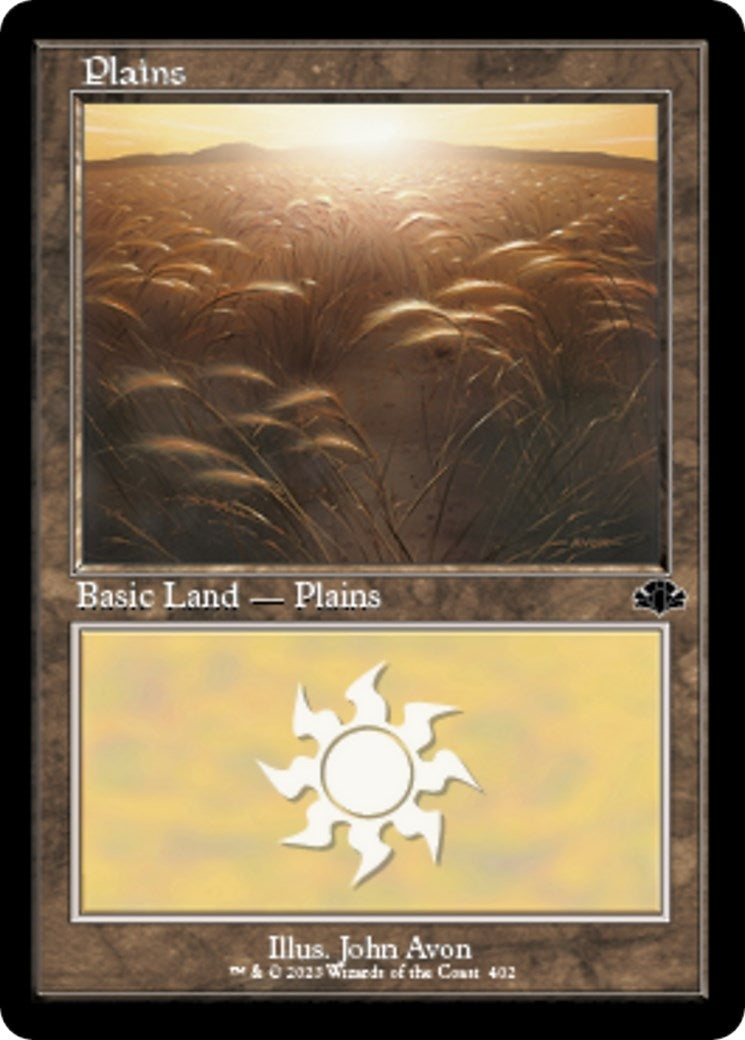 Plains (402) (Retro Frame) (402) (Dominaria Remastered)