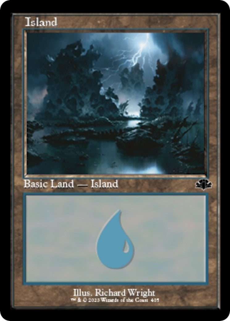 Island (405) (Retro Frame) (405) (Dominaria Remastered)