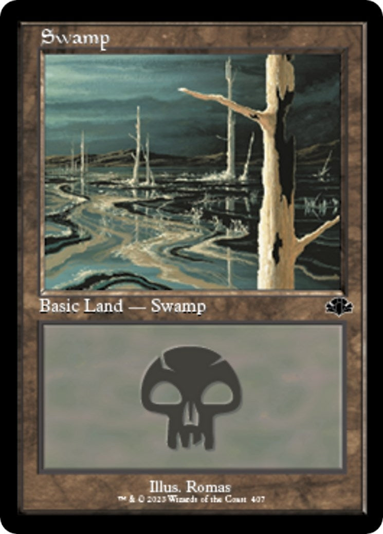 Swamp (407) (Retro Frame) (407) (Dominaria Remastered)