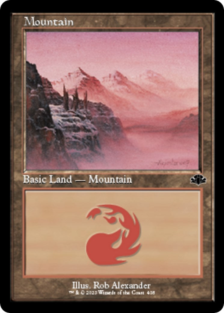Image for Mountain (408) (Retro Frame) (408) (Dominaria Remastered) - Magic: The Gathering