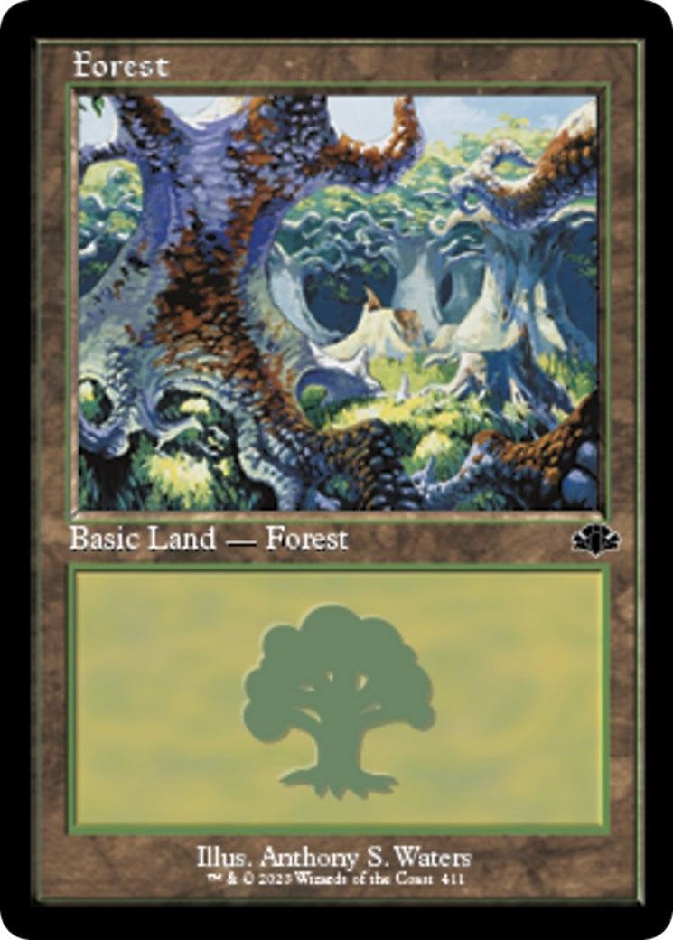 Image for Forest (411) (Retro Frame) (411) (Dominaria Remastered) - Magic: The Gathering