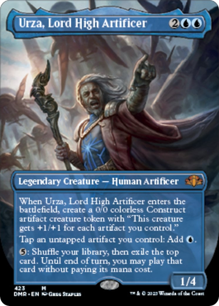 Image for Urza, Lord High Artificer (Borderless) (423) (Dominaria Remastered) - Magic: The Gathering