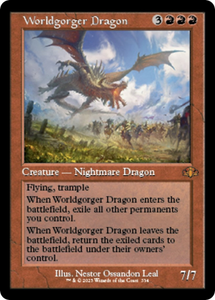 Worldgorger Dragon (Retro Frame) (334) (Dominaria Remastered)