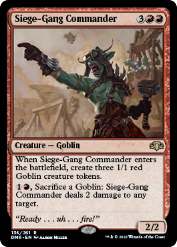 Image for Siege-Gang Commander (136) (Dominaria Remastered) - Magic: The Gathering