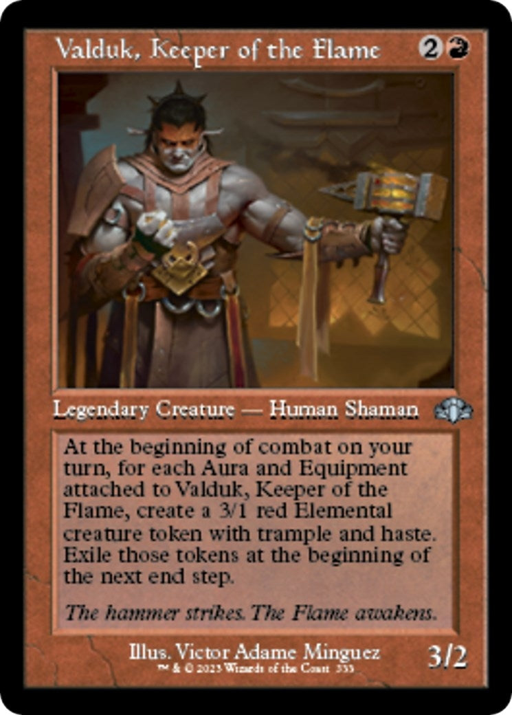 Image for Valduk, Keeper of the Flame (Retro Frame) (333) (Dominaria Remastered) - Magic: The Gathering