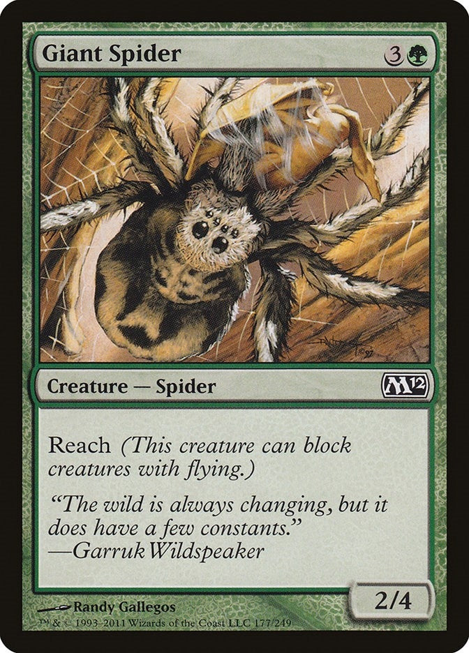 Image for Giant Spider (177) (Magic 2012 (M12)) (M12) - Magic: The Gathering